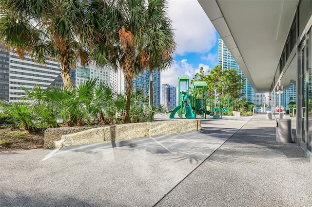 view of community featuring a playground