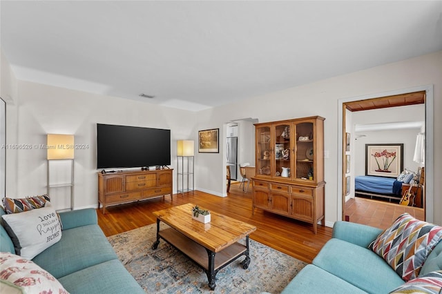 living room featuring hardwood / wood-style flooring