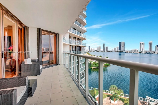 balcony with a water view