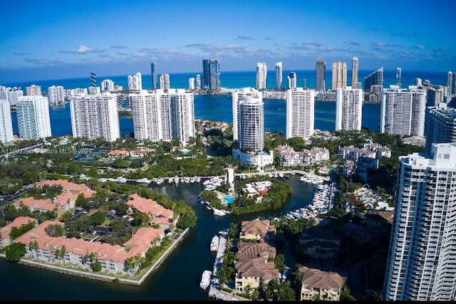 view of city with a water view