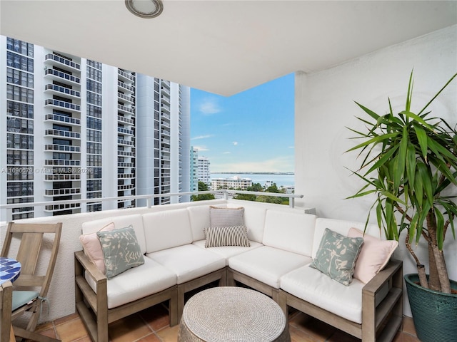 balcony with a water view