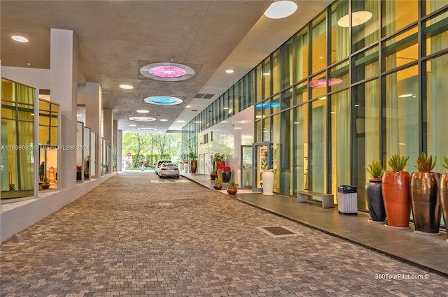 1300 S Miami Ave Unit 3704, Miami, FL 33130 - building lobby featuring a wall of windows and a high ceiling