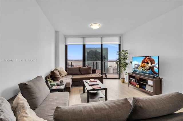 1300 S Miami Ave Unit 3704, Miami, FL 33130 - living room featuring expansive windows and light wood finished floors
