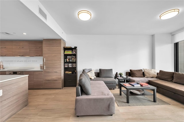 1300 S Miami Ave Unit 3704, Miami, FL 33130 - living room featuring light wood-style flooring and recessed lighting