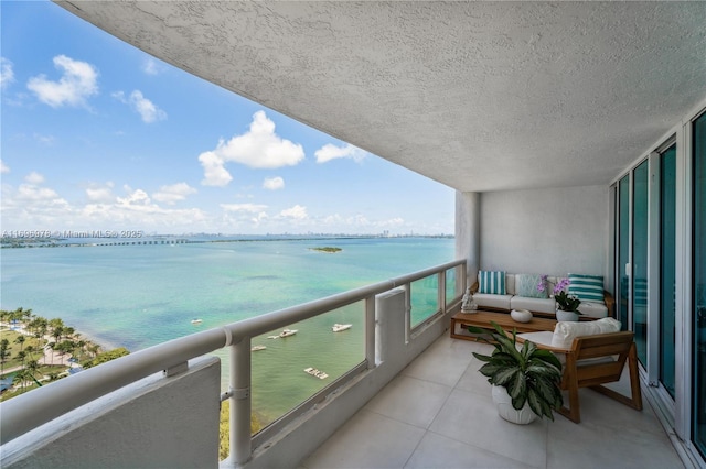 balcony with a water view