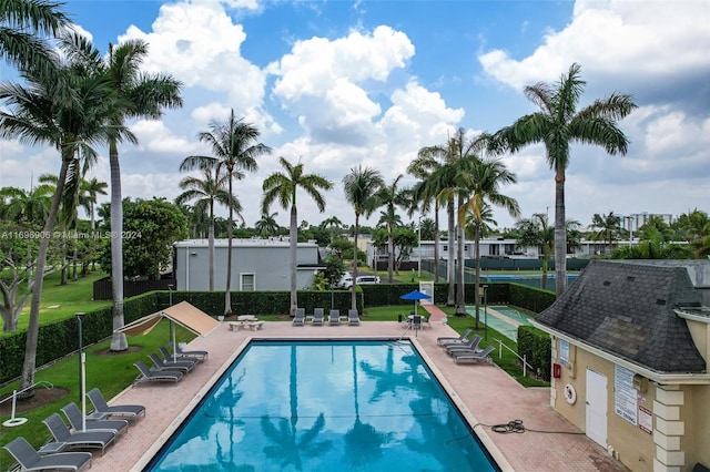 view of pool with a patio