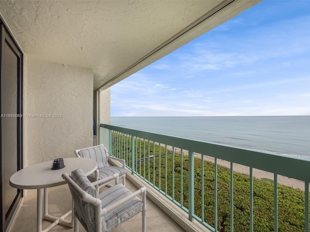 balcony with a water view