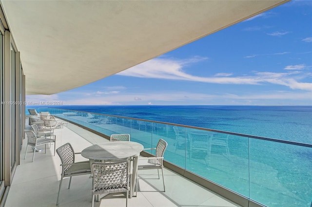 balcony with a water view