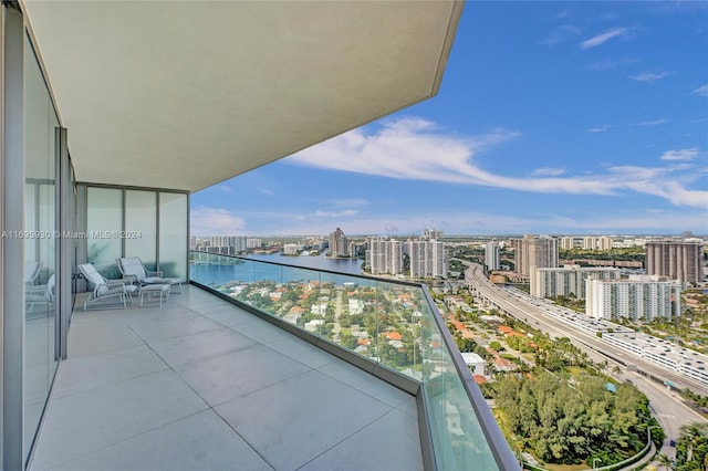 balcony with a water view