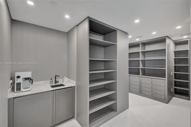 spacious closet featuring sink