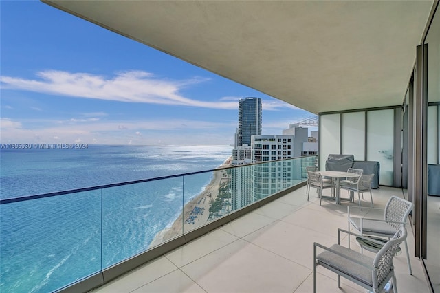 balcony with a water view