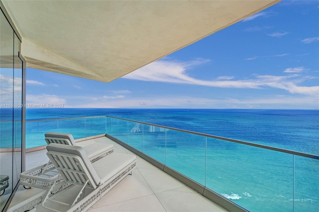 balcony with a water view