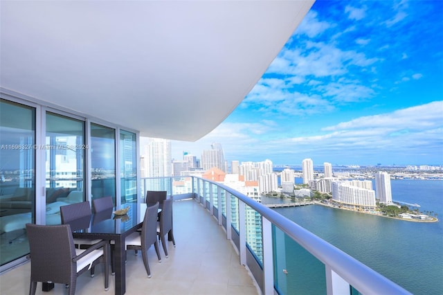 balcony with a water view