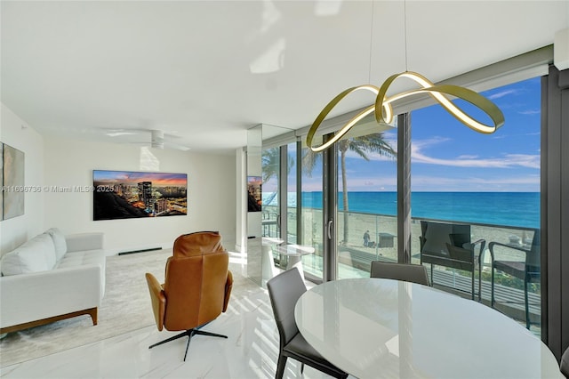 living room featuring expansive windows