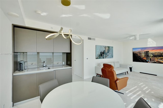 dining room with sink