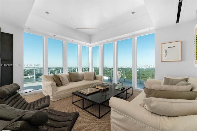 2627 S Bayshore Dr Unit 3201, Miami, FL 33133 - living area featuring a city view and floor to ceiling windows