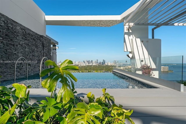 2627 S Bayshore Dr Unit 3201, Miami, FL 33133 - view of swimming pool with a water view and a view of city