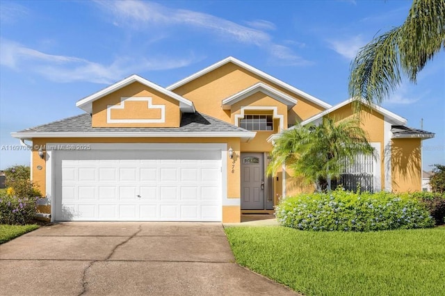 view of front of house with a garage