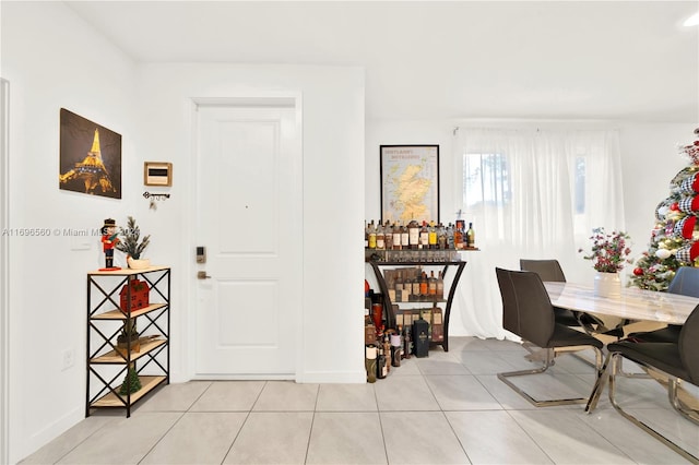 view of tiled dining area