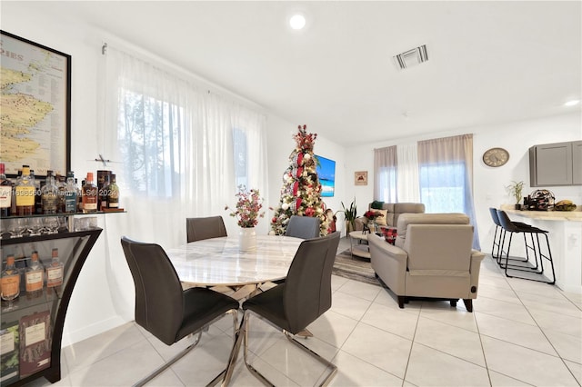 view of tiled dining area