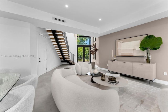 living room with french doors