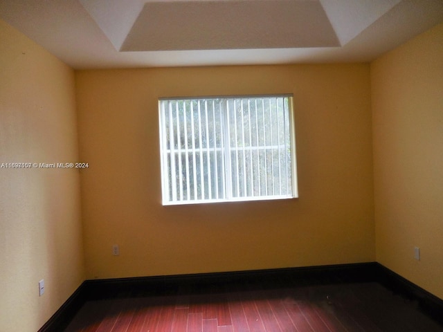 spare room with wood-type flooring