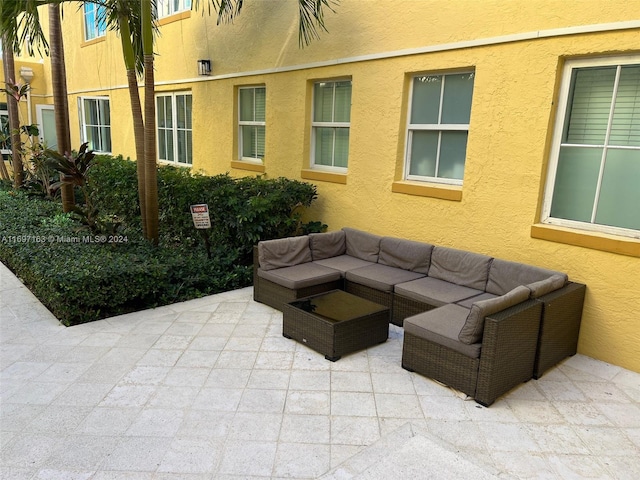 view of patio featuring an outdoor hangout area