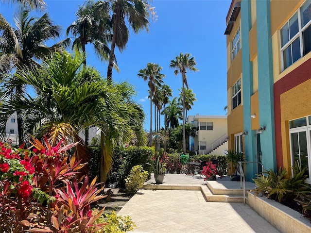 view of community with a patio area