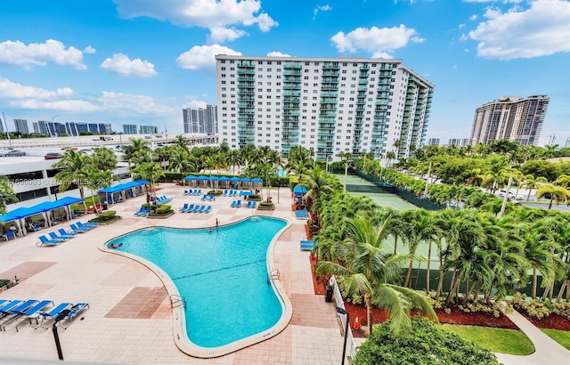 view of pool with a patio