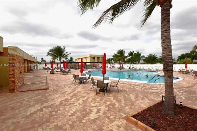 view of pool featuring a patio