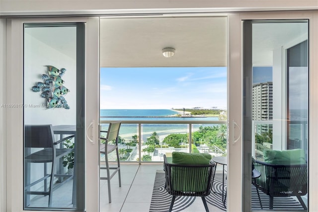 balcony with a water view