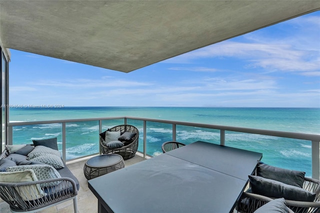 balcony with a water view