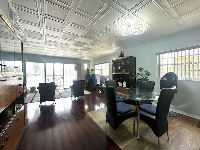 12900 SW 13th St Unit 214E, Pembroke Pines, FL 33027 - dining space with an ornate ceiling and wood finished floors