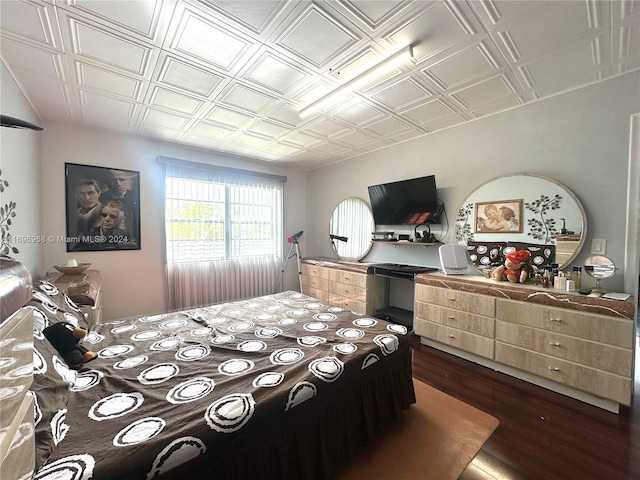 12900 SW 13th St Unit 214E, Pembroke Pines, FL 33027 - bedroom with an ornate ceiling and dark wood finished floors