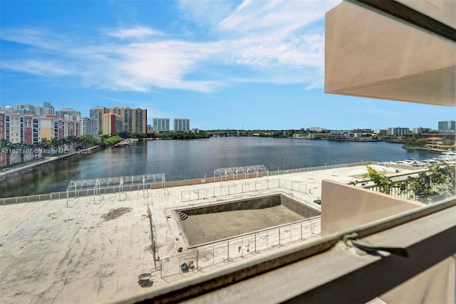 view of water feature