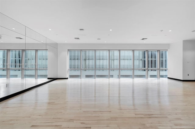 empty room with plenty of natural light and light wood-type flooring