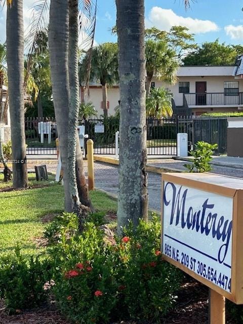 view of community sign