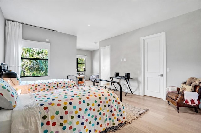 bedroom featuring light hardwood / wood-style flooring