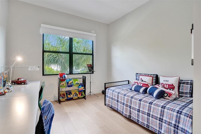 bedroom featuring light hardwood / wood-style floors