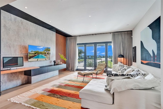 living room featuring hardwood / wood-style floors