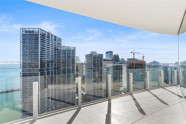 balcony with a water view