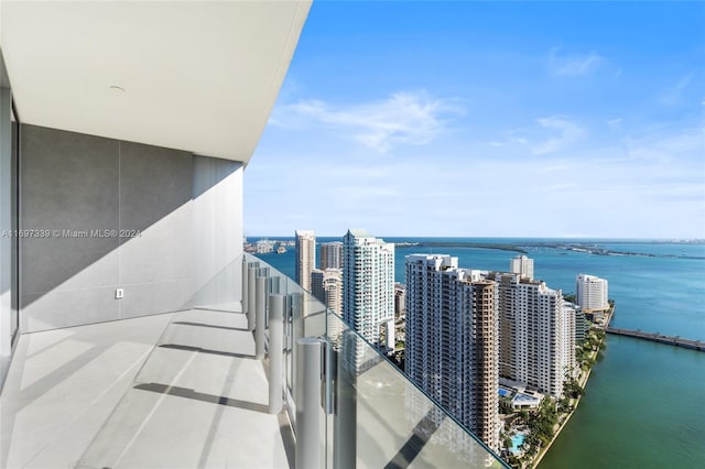 balcony with a water view