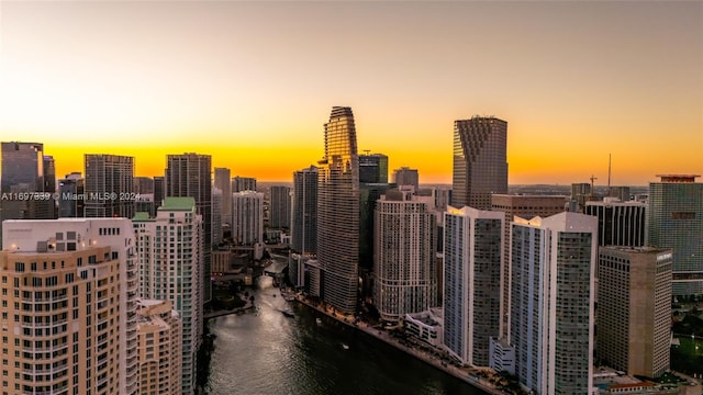 property's view of city with a water view