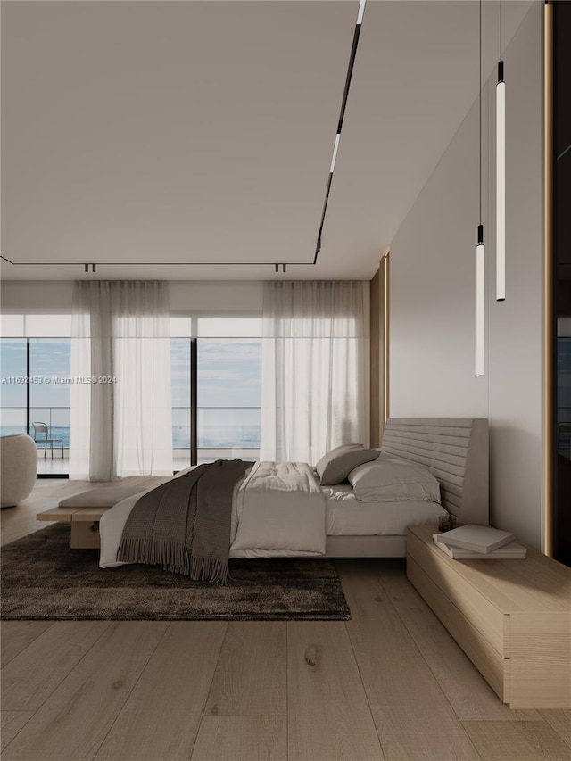 bedroom featuring hardwood / wood-style flooring