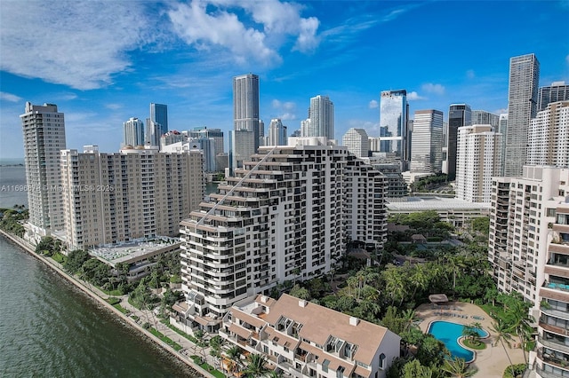 city view with a water view