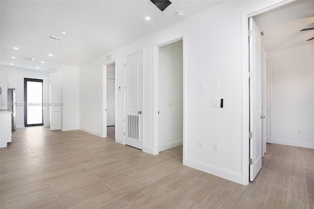 interior space featuring light hardwood / wood-style floors