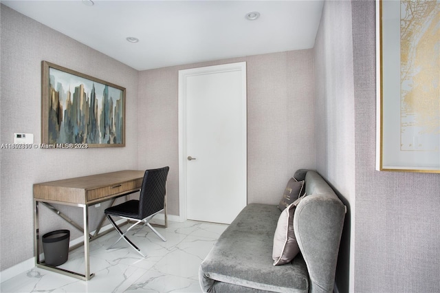 1300 S Miami Ave Unit 2104, Miami, FL 33130 - office featuring marble finish flooring and recessed lighting
