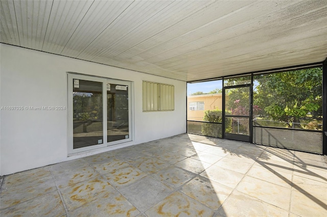 view of unfurnished sunroom