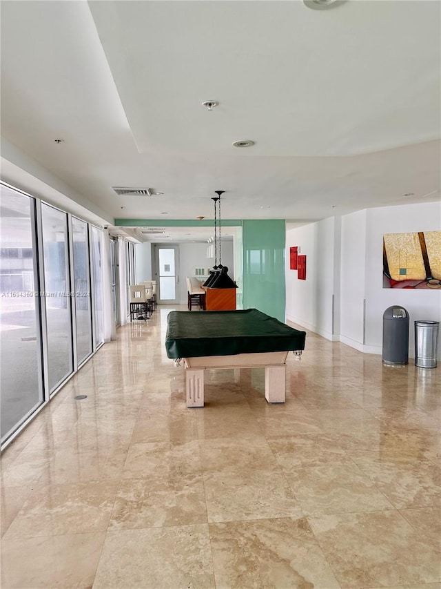 recreation room with pool table