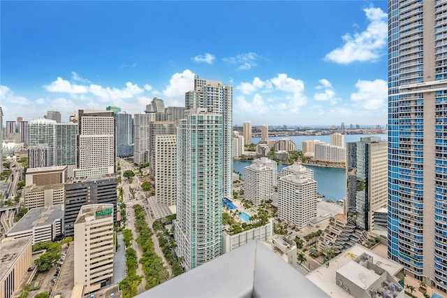 city view with a water view